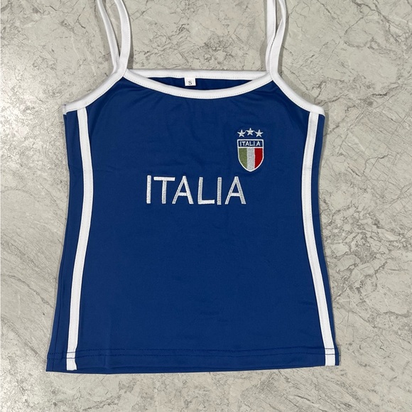 Italia Tank Tops Women Top Baby Brazil Crop T Shirts Graphic Tees Vintage 90s - Picture 3 of 6